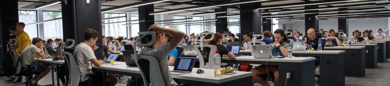 Office workers on computers