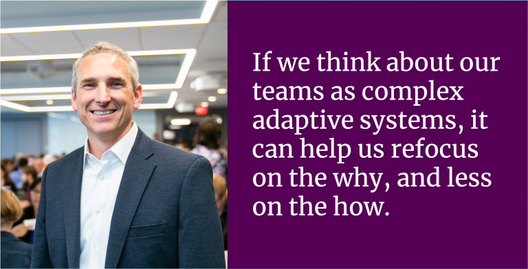 If we think about our teams as complex adaptive systems, it can help us refocus on the why, and less on the how.