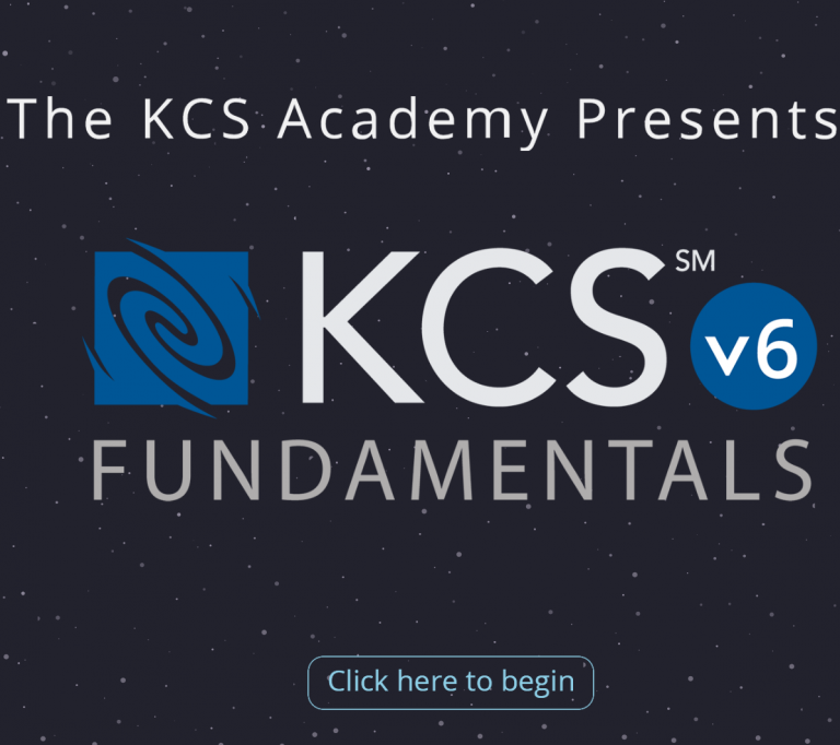 KCS v6 Fundamentals Course front page