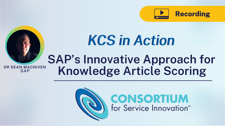 KCS in Action: SAP's Innovative Approach for Knowledge Article Scoring